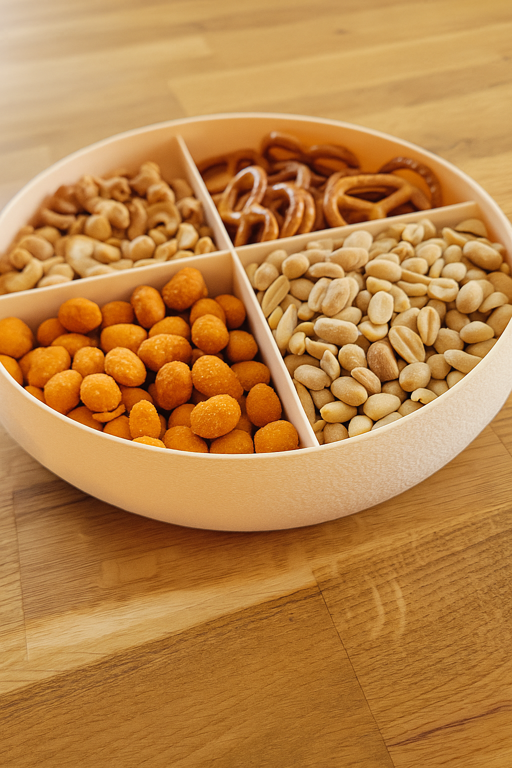 Modern 3D Printed Snack Serving Bowl with 4 Compartments