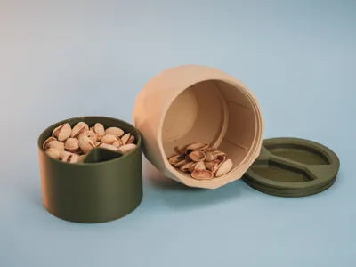Geometric Snack Container with Shell Compartment
