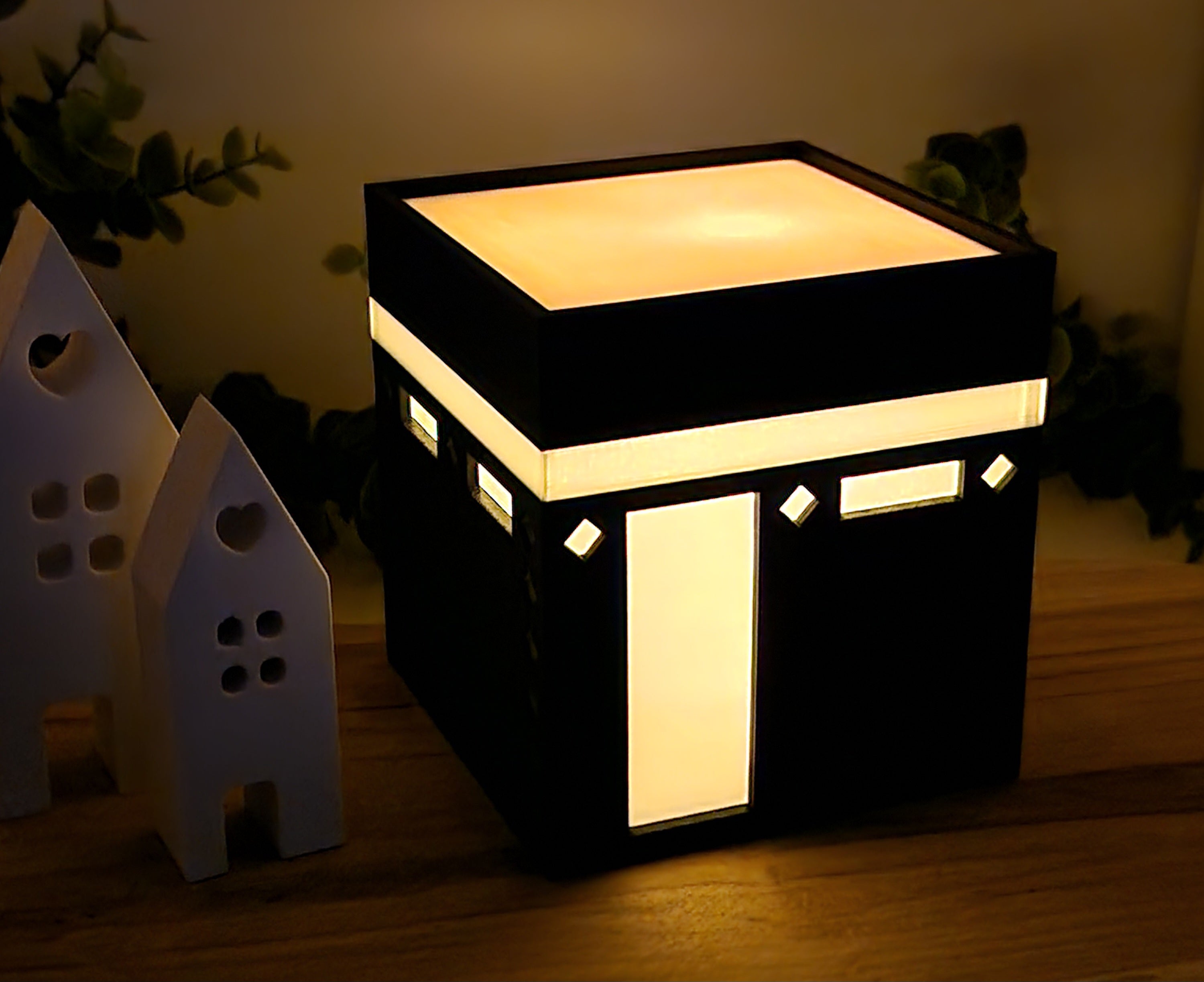 3D Printed Kaaba & Mosque Lantern Set – Ramadan LED Decoration