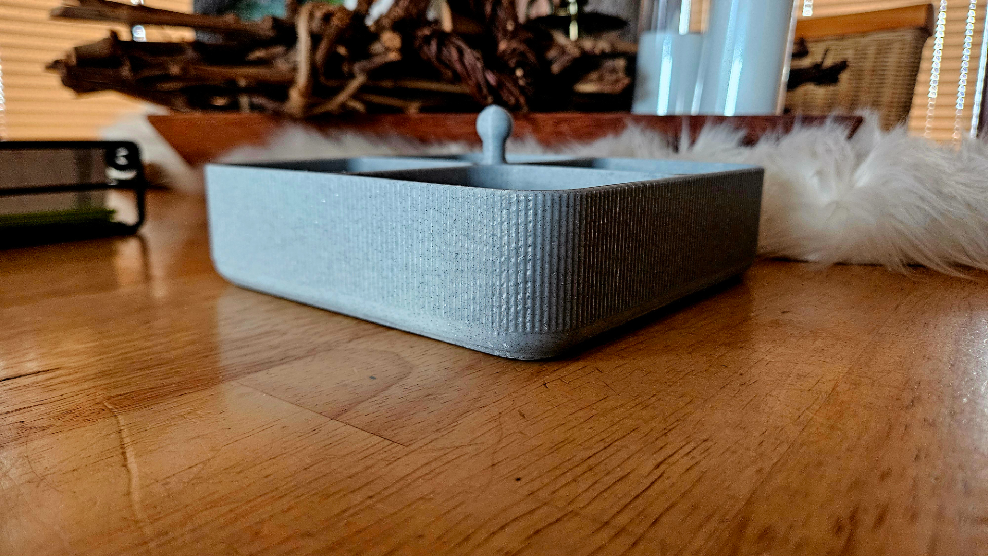 Square 3D Printed Snack Tray with 4 Compartments