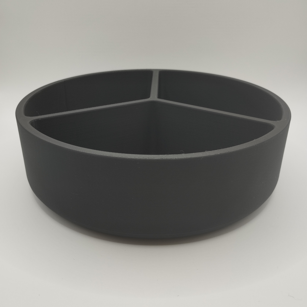 Minimalist 3D Printed Divided Bowl – Modern 3-Section Organizer