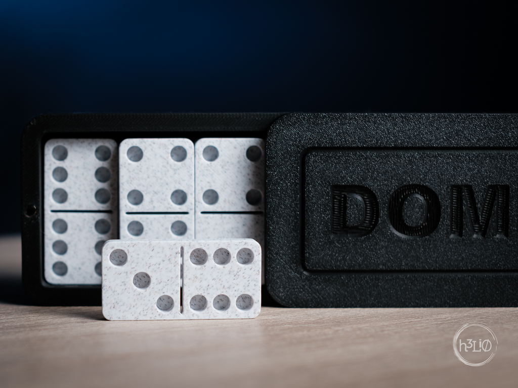 3D Printed Domino Set with Holder & Case – Premium Modern Design