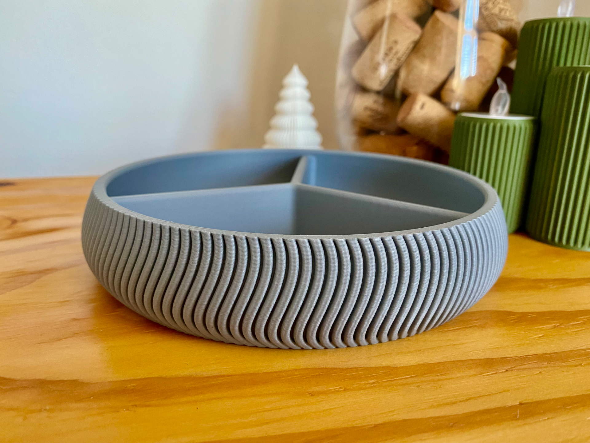 Modern 3D Printed Organizer Tray with 3 Compartments