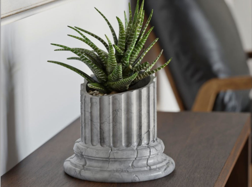 Corinthian Column Planter – Marble Finish