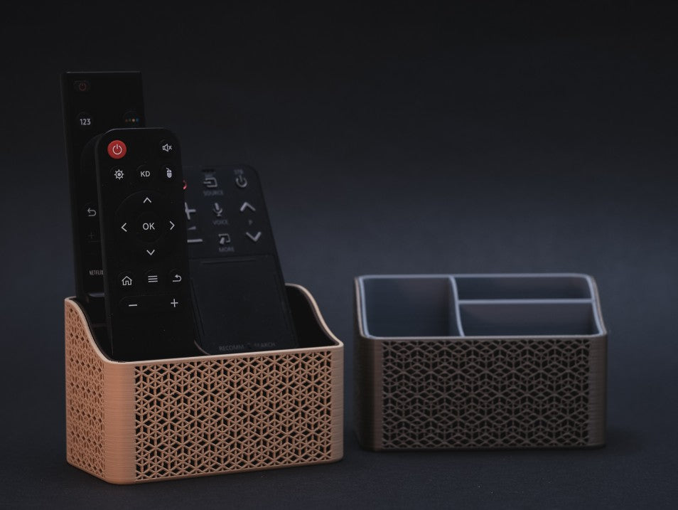 Remote Control & Desk Organizer – Geometric Lattice Design