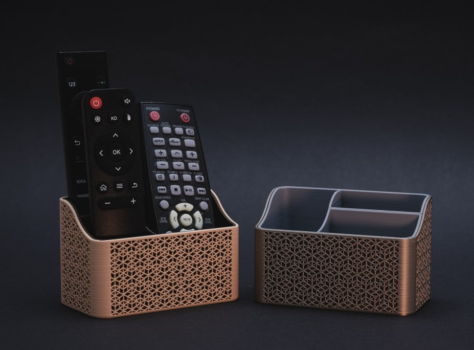 Remote Control & Desk Organizer – Geometric Lattice Design