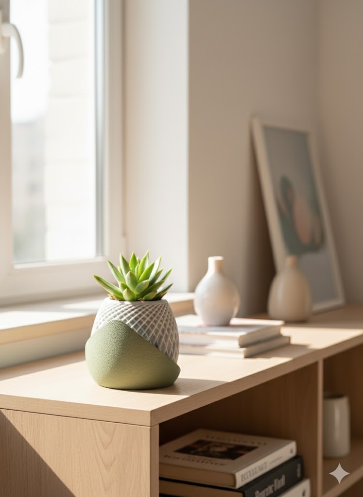 Sculptural Harmony | 3D-Printed Geometric Dual-Tone Planer