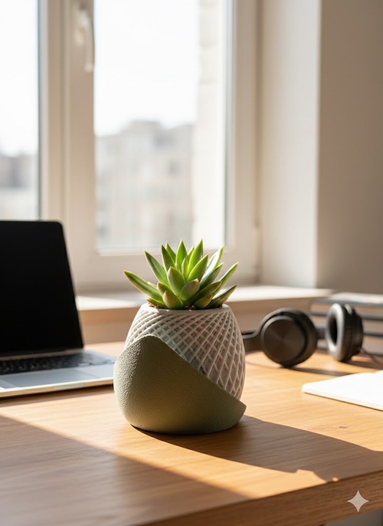 Sculptural Harmony | 3D-Printed Geometric Dual-Tone Planer