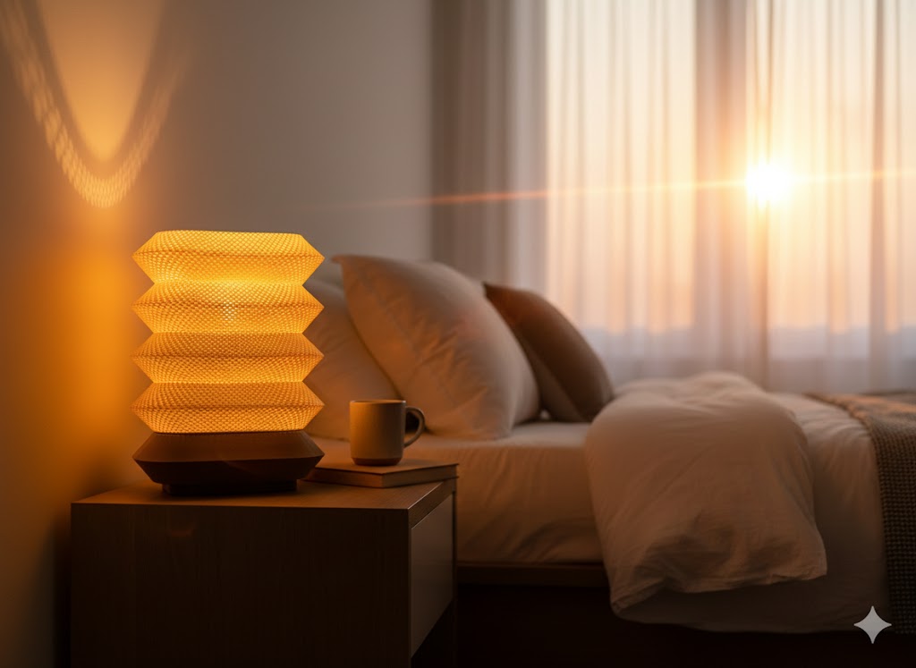 Origami Glow | 3D-Printed Geometric Accordion Table Lamp