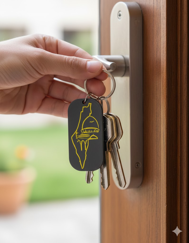 Palestine Map & Dome of the Rock Keychain | 3D Printed Cultural Heritage Accessory [5 Pieces]