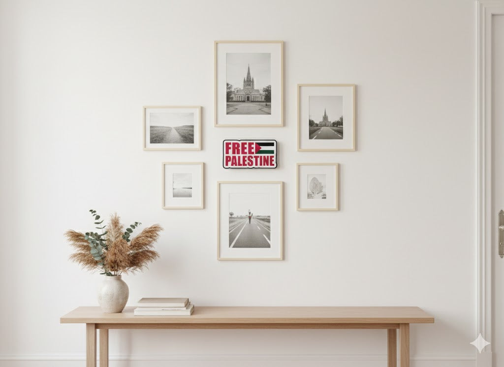 "Free Palestine" Wall & Desk Sign | Dual-Tone Advocacy Decor